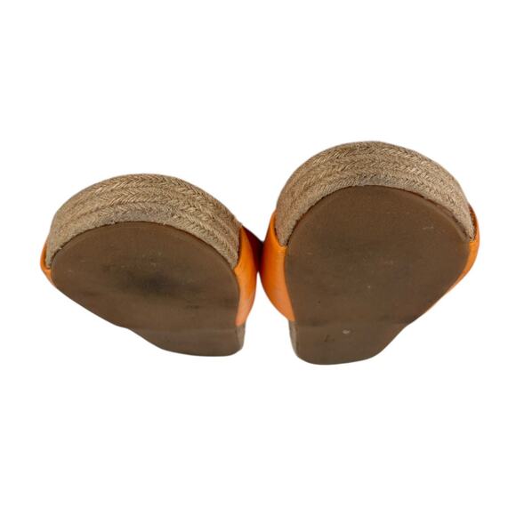 Beek Pelican Jute Slides Orange Leather Size 9 Womens - Picture 8 of 10